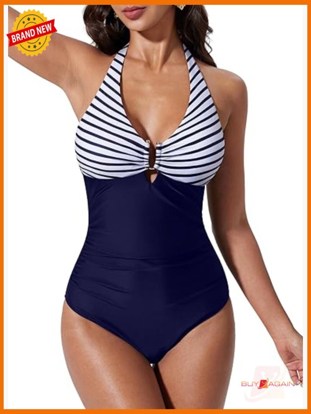 Sexy Tummy Control One Piece Swimsuit Halter U-Wire Bathing Suit